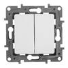 Переключатель двухклавишный Legrand Etika 10A 250V белый 672212