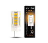 Лампа светодиодная Gauss G4 4W 3000К прозрачная 107307104