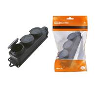 Розетка тройная 2P+PE TDM Electric с заглушками SQ0612-0008