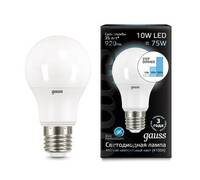 Лампа светодиодная диммируемая Gauss E27 10W 4100K матовая 102502210-S