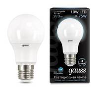 Лампа светодиодная Gauss LED A60 E27 10W 4100K матовая 102502210