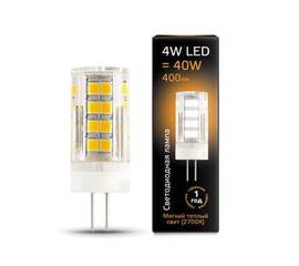 Лампа светодиодная Gauss G4 4W 3000К прозрачная 107307104