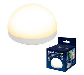 Лампа светодиодная Uniel GX53 10W 3000K матовая LED-GX53-10W/3000K/GX53/FR/SPHERE PLZ02WH UL-00011787