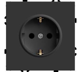 Розетка 2P+PE Stekker Эмили со шторками черный уголь RST16-5110-05 49854