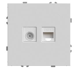 Розетка телевизионная TV + компьютерная RJ-45 Stekker Эмили белый фарфор RST00-5106-01 49872