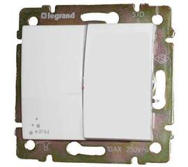 Переключатель двухклавишный Legrand Valena 10A 250V IP44 белый 770098