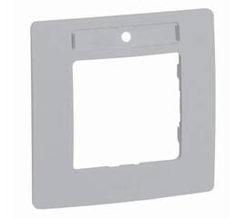 Рамка 1-постовая Legrand Etika с держателем для маркировки алюминий 672556