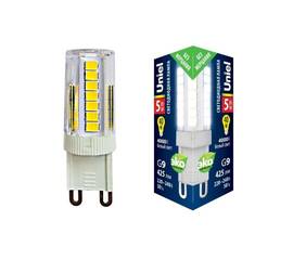 Лампа светодиодная (UL-00006749) Uniel G9 5W 4000K прозрачная LED-JCD-5W/4000K/G9/CL GLZ09TR