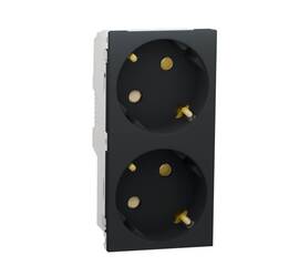 Розетка двойная Schneider Electric Unica New Modular с/з со шторками NU306754A