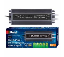 Блок питания Uniel 24V 150W IP67 6,3A UET-VAF-150B67 24V IP67 UL-00007578