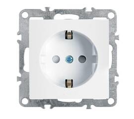 Розетка Stekker Эрна c/з 16A 250V с защитной шторкой белый PST16-9110-01 39317