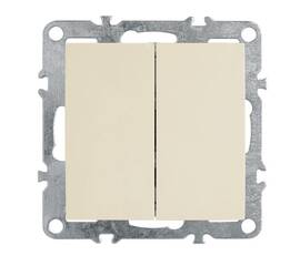 Выключатель двухклавишный Stekker Эрна слоновая кость PSW10-9104-02 39323