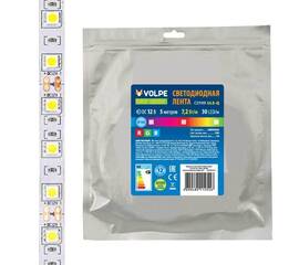 Светодиодная лента Volpe 7,2W/m 30LED/m 5050SMD RGB 5M ULS-Q210 5050-30LED/m-10mm-IP20-DC12V-7,2W/m