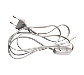 Сетевой шнур с выключателем 230V 1,9м серый, KF-HK-1-2, 51040