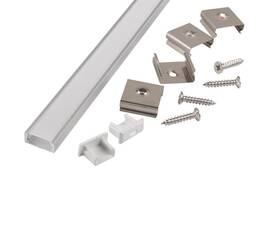 General комплект св/д профиль накл.+рассеив.+аксес. 2000х16x7мм алюм/поликарб