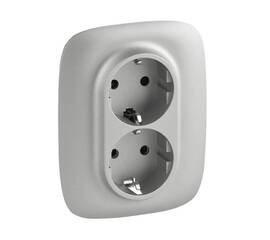 Розетка двойная Legrand Valena Allure 16A 250V с/з со шторками безвинтовой зажим алюминий 753926