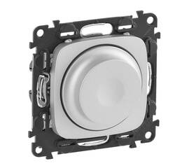 Светорегулятор Legrand Valena Allure поворотный без нейтрали алюминий 752960