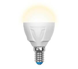 Лампа светодиодная (UL-00002419) Uniel E14 7W 3000K матовая LED-G45 7W/WW/E14/FR PLP01WH