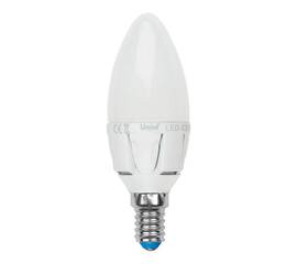 Лампа светодиодная (UL-00002413) Uniel E14 7W 3000K матовая LED-C37 7W/WW/E14/FR PLP01WH