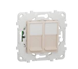 Розетка компьютерная RJ45X2 Schneider Electric Unica New Cat. 5е UTP NU542044