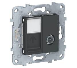 Розетка TV одиночная + RJ45 Schneider Electric Unica New NU547054