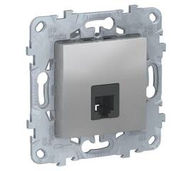 Розетка телефонная RJ11 одиночная 4 контакта Schneider Electric Unica New NU549230