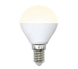 Лампа светодиодная (UL-00002375) Uniel E14 6W 3000K матовая LED-G45-6W/WW/E14/FR/MB PLM11WH