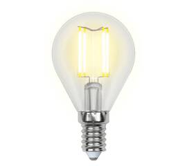 Лампа светодиодная филаментная (UL-00002207) Uniel E14 6W 4000K прозрачная LED-G45-6W/NW/E14/CL GLA0