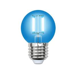 Лампа светодиодная филаментная (UL-00002990) Uniel E27 5W синий LED-G45-5W/BLUE/E27 GLA02BL