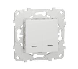 Выключатель двухклавишный Schneider Electric Unica New NU521118N