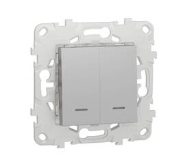 Выключатель двухклавишный Schneider Electric Unica New NU521130N