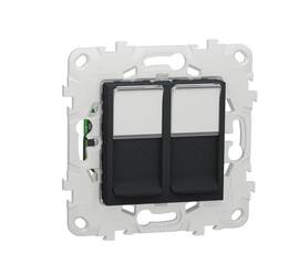 Розетка компьютерная RJ45X2 Schneider Electric Unica New Cat. 5е UTP NU542054
