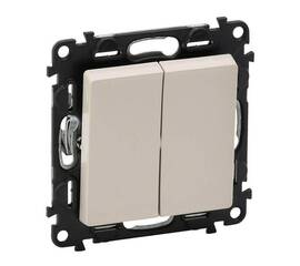 Выключатель двухклавишный Legrand Valena Life 10A 250V слоновая кость 752505