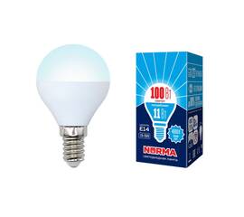 Лампа светодиодная (UL-00003831) Volpe E14 11W 4000K матовая LED-G45-11W/NW/E14/FR/NR