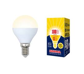 Лампа светодиодная (UL-00003832) Volpe E14 11W 3000K матовая LED-G45-11W/WW/E14/FR/NR