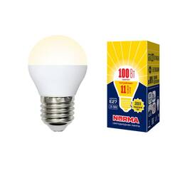 Лампа светодиодная (UL-00003835) Volpe E27 11W 3000K матовая LED-G45-11W/WW/E27/FR/NR