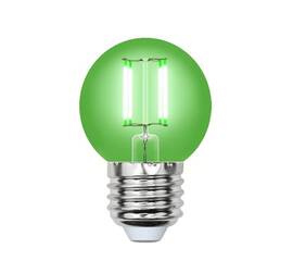 Лампа светодиодная филаментная (UL-00002988) Uniel E27 5W зеленый LED-G45-5W/GREEN/E27 GLA02GR