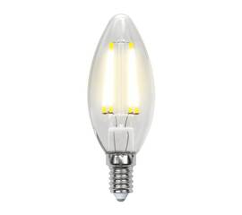 Лампа светодиодная филаментная (UL-00003296) Uniel E14 7,5W 4000K прозрачная LED-CW35-7,5W/NW/E14/CL