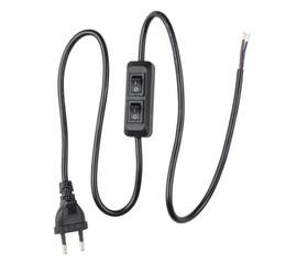 Шнур сетевой с вилкой и выключателем Uniel UCX-C90/02A-100 BLACK UL-00007465