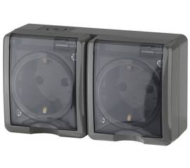 Розетка ЭРА Эксперт 2х2P+E IP54 16A 250V 11-2403-03 Б0020717