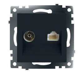 Розетка телевизионная и компьютерная RJ-45 Feron GLS00-7106-05 Катрин 49182