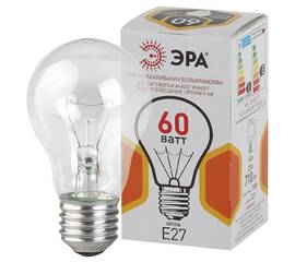 Лампа накаливания Эра E27 60W A50 60-230-Е27-CL Б0039122