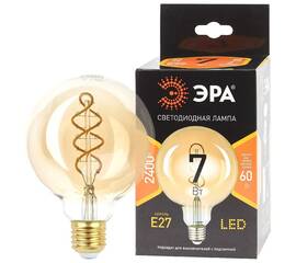 Лампа светодиодная Эра E27 7W 2400K F-LED G95-7W-824-E27 spiral gold Б0047663