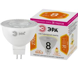 Лампа светодиодная Эра GU5.3 8W 2700K LED Lense MR16-8W-827-GU5.3 Б0054938
