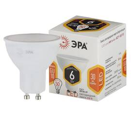 Лампа светодиодная Эра GU10 6W 2700K LED MR16-6W-827-GU10 Б0020543