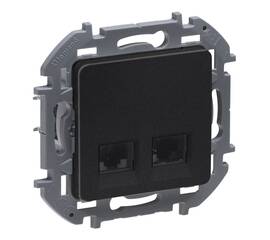 Двойная розетка RJ 45 категория 6 UTP INSPIRIA антрацит