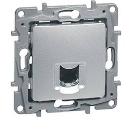 Розетка RJ45 Cat.6 одиночная UTP, алюминий