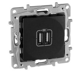 Розетка 2хUSB Legrand Etika антрацит 672694