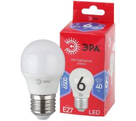 Лампа светодиодная Эра E27 6W 6500K LED P45-6W-865-E27 R Б0045357