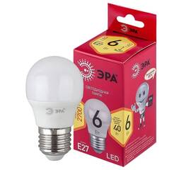 Лампа светодиодная Эра E27 6W 2700K LED P45-6W-827-E27 R Б0049643